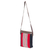 Wool sling bag, 'Repeating Lines' - Red and Black Wool and Leather Shoulder Sling from Oaxaca (image 2c) thumbail