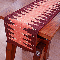 Wool table runner, 'Oaxacan Trail' - Artisan Crafted Wool Table Runner