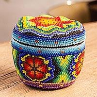Featured review for Huichol beaded papier mache decorative box, Huichol Treasure