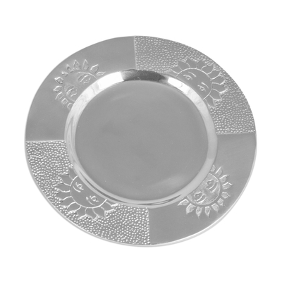 100% Recycled aluminum Decorative Plate With Sun