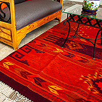 Featured review for Zapotec wool area rug, Cochineal Red (6.5x10)