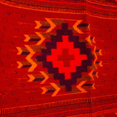 Zapotec-Wollteppich, (6,5x10) - Mit natürlichen Pigmenten gefärbter Wollteppich aus Oaxaca