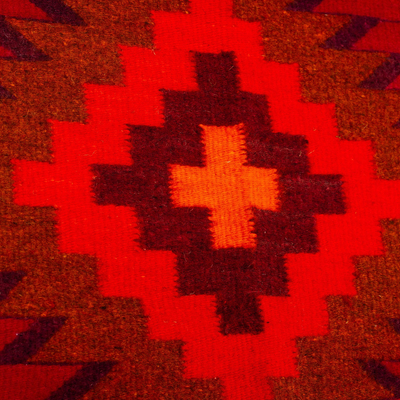 Zapotec-Wollteppich, (6,5x10) - Mit natürlichen Pigmenten gefärbter Wollteppich aus Oaxaca
