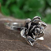 Sterling silver cocktail ring, Taxco Blossom