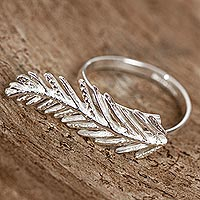 Sterling silver cocktail ring, 'Highlands Leaf'