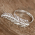 Sterling silver cocktail ring, 'Highlands Leaf' - Sterling Silver Feather Front Cocktail Ring From Taxco