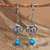 Turquoise and sterling silver earrings, 'Taxco Violets' - Sterling Silver and Turquoise Bead Earrings From Taxco thumbail