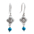 Turquoise and sterling silver earrings, 'Taxco Violets' - Sterling Silver and Turquoise Bead Earrings From Taxco (image 2a) thumbail