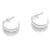 Sterling silver half hoop earrings, 'Mexican Fall' - Taxco Sterling Silver Half Hoop Earrings with Leaf Motif (image 2c) thumbail
