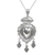 Collar colgante de plata esterlina - Collar con colgante de corazón de plata de ley 925 de Taxco.