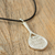 Sterling silver pendant necklace, 'What a Racket' - 925 Sterling Silver Tennis Racquet Pendant with Rubber Cord