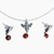 Amber jewelry set, 'Delivering Honey' - Amber and Sterling Silver Necklace and Earrings With Bees (image 2d) thumbail