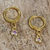 Gold plated crystal hoop earrings, 'Sleek Subtlety in Pink' - Artisan Crafted Hoop Earrings with Crystal (image 2b) thumbail