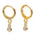Gold plated crystal hoop earrings, 'Sleek Subtlety in Pink' - Artisan Crafted Hoop Earrings with Crystal (image 2c) thumbail