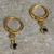 Gold plated crystal hoop earrings, 'Sleek Subtlety in Blue' - 14k Gold Plated Blue Crystal Earrings thumbail