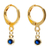 Gold plated crystal hoop earrings, 'Sleek Subtlety in Blue' - 14k Gold Plated Blue Crystal Earrings (image 2a) thumbail