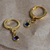 Gold plated crystal hoop earrings, 'Sleek Subtlety in Blue' - 14k Gold Plated Blue Crystal Earrings (image 2b) thumbail