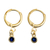 Gold plated crystal hoop earrings, 'Sleek Subtlety in Blue' - 14k Gold Plated Blue Crystal Earrings (image 2c) thumbail