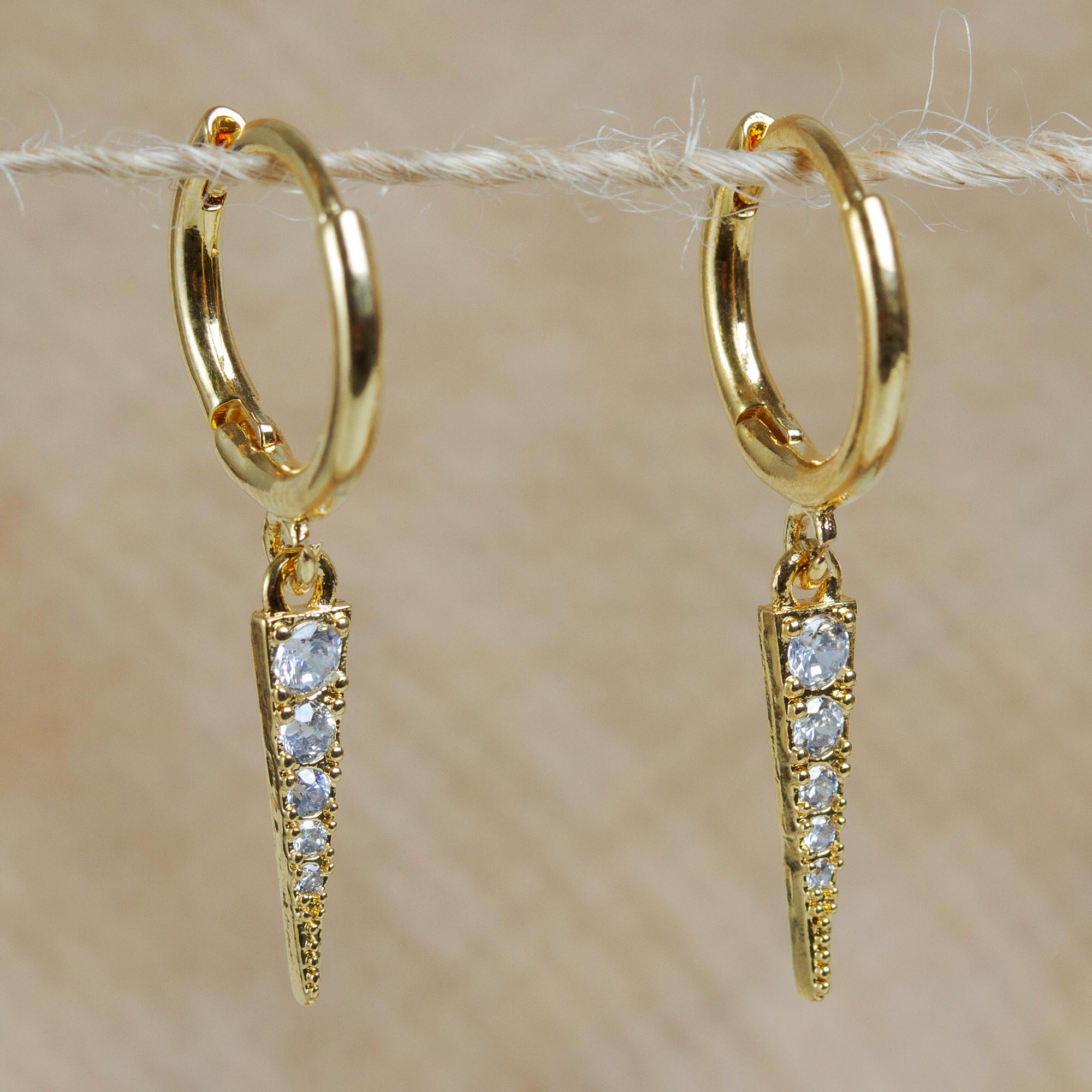dyd momentum Sanktion Faceted Crystal Gold Plated Earrings - Sparkling Arrows | NOVICA