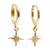 Gold plated crystal hoop earrings, 'Blazing Star' - 24k Gold Plated Hoop Earrings with Crystal (image 2a) thumbail