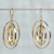 Gold plated dangle earrings, 'Shining Orbit' - Round 24k Gold Plated Dangle Earrings thumbail