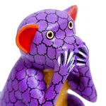 Wood alebrije sculpture, 'Speak No Evil' - Wood Alebrije Carving of Multicolored Monkey from Oaxaca