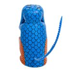 Wood alebrije sculpture, 'Surprised Monkey' - Copal Wood Alebrije Carving of Multicolored Monkey