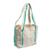 Cotton tote bag, 'Textured Travel' - Natural Cotton Tote Bag With Green Stripes From Mexico (image 2b) thumbail