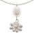 collar con colgante de perlas cultivadas - Collar de Plata de Ley con Perla Cultivada y Filigrana