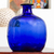 Blown glass vase, 'Cobalt Blue Bottle' - Blue Bottle Shaped Eco Friendly Blown Glass Vase thumbail