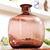 Blown glass vase, 'Cinnabar Red Bottle' - Decorative Narrow Necked Translucent Red Blown Glass Vase