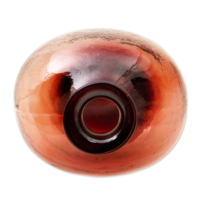 Vase aus geblasenem Glas - Dekorative schmalhalsige, durchscheinende rote Vase aus geblasenem Glas