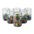 Glass tumblers, 'Tonala Garden' (set of 6) - Multicolored Spotted Glass Tumblers from Mexico (Set of 6)