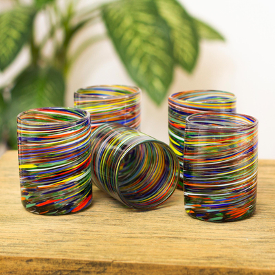 Glass rocks glasses, Spiral Crayons (set of 6)