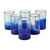 Glass tumblers, 'Cobalt Cool' (set of 6) - Cobalt Blue Recycled Glass Tumblers from Mexico (Set of 6)