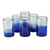 Glass tumblers, 'Cobalt Cool' (set of 6) - Cobalt Blue Recycled Glass Tumblers from Mexico (Set of 6) (image 2b) thumbail