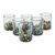 Glass juice glasses, 'Tonala Flowers' (set of 6) - Recycled Multicolored Juice Glasses from Mexico (Set of 6) (image 2a) thumbail