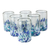 Glass tumblers, 'Blown Blue' (set of 6) - Blue and White Spotted Glass Tumblers from Mexico (Set of 6) (image 2b) thumbail