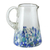 Glass pitcher, 'Blown Azure' - Hand Blown Glass Pitcher with Blue and White from Mexico (image 2b) thumbail