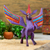 Wood alebrije sculpture, 'Zapotec Pegasus in Purple' - Wood Pegasus Inspired Alebrije in Purple and other Colors thumbail