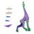 Wood alebrije sculpture, 'Stargazing Giraffe in Purple' - Wood Giraffe Alebrije in Purple and Green Looking Up (image 2e) thumbail