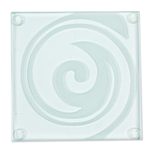 Glass coasters, 'Crystal Swirl' (set of 4) - Glass Coasters with Abstract Swirl Pattern (Set of 4)