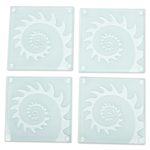 Glass coaster, 'Mollusk Swirl' (set of 4) - Glass Coasters with Etched Sawed Swirl Pattern (Set of 4)