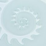 Glass coaster, 'Mollusk Swirl' (set of 4) - Glass Coasters with Etched Sawed Swirl Pattern (Set of 4)