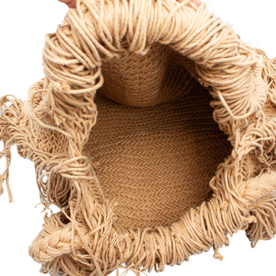 Umhängetasche aus Baumwolle - Handgefertigte Umhängetasche aus Makramee-Baumwolle