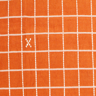 Manteles individuales de algodón, (juego de 4) - Manteles individuales tejidos a mano 100% algodón naranja quemado (juego de 4)