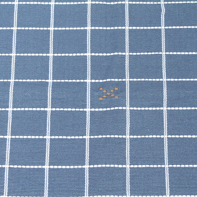 Cotton placemats, 'Central Highlands Blue' (set of 4) - Blue-Grey Hand Woven Checkered Cotton Placemats (Set of 4)