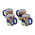 Ceramic mugs, 'Hidalgo Fiesta' (set of 4) - Mexican Ceramic Coffee Mugs with Colonial Design (Set of 4)