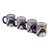 Ceramic mugs, 'Hidalgo Fiesta' (set of 4) - Mexican Ceramic Coffee Mugs with Colonial Design (Set of 4)