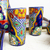 Ceramic tumblers, 'Hidalgo Fiesta' (Pair) - Talavera-Style Ceramic Tumblers (Pair) thumbail